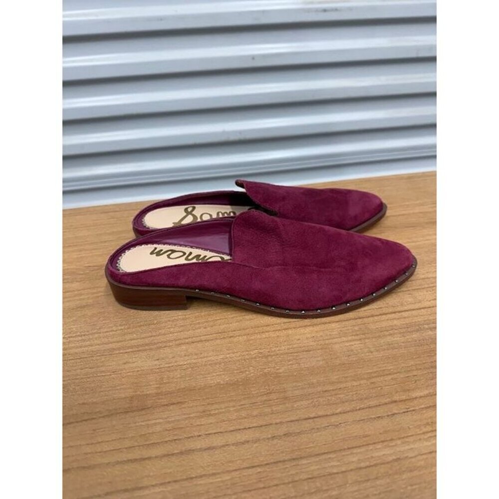 Sam Edelman Lewellyn Studded Red Wine Mule Shoes - Picture 2 of 5